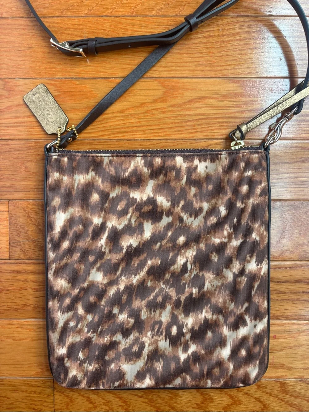 Coach Vintage Leopard Print Ocelot Swingpack Crossbody Bag